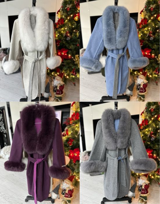 SALE!! Естествена вълна от алпака с естествен косъм лисица палто