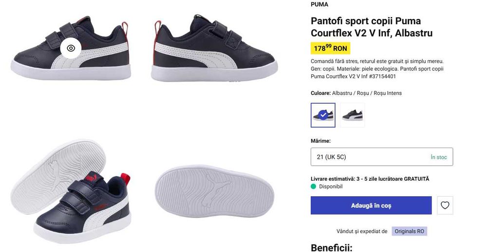 Pantofi sport copii Puma - nr. 25
