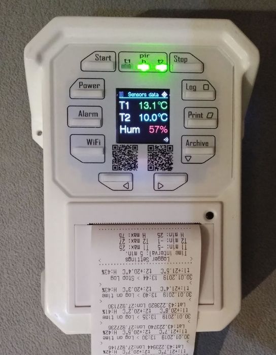 Термограф за хладилен камион/бус. Вграден принтер, WiFi, GPS
