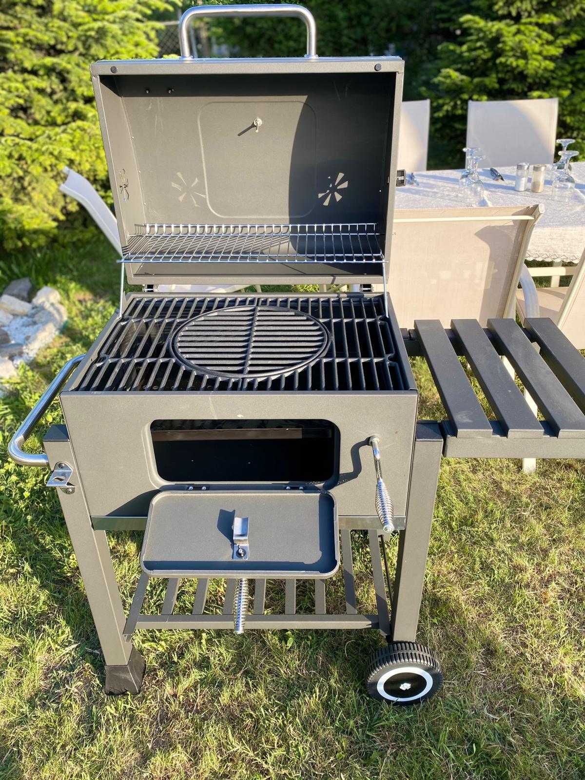 Gratar profesional, grill de fonta, roti, capac, termometru etc