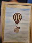 Tablou teckel in balon cu aer cald