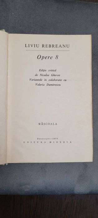 Carte Liviu Rebreanu Opere Vol 8 Rascoala 1975