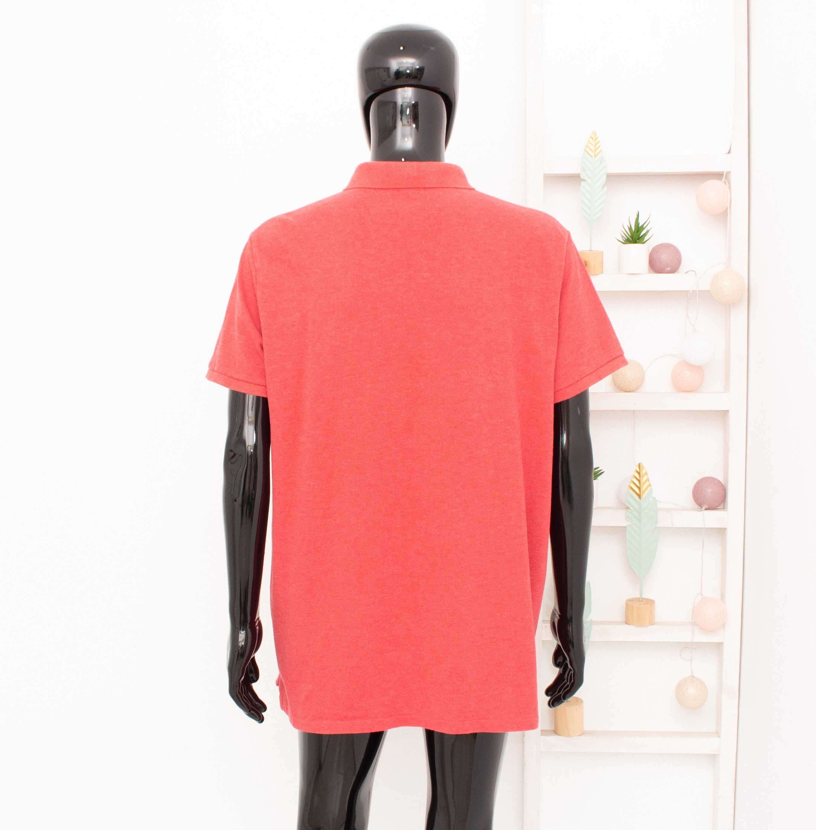 Polo Ralph Lauren оригинална мъжка тениска яка светло червен пони XXL
