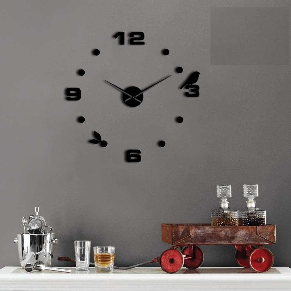 Декоративен стенен часовник без рамка с 3д цифри
