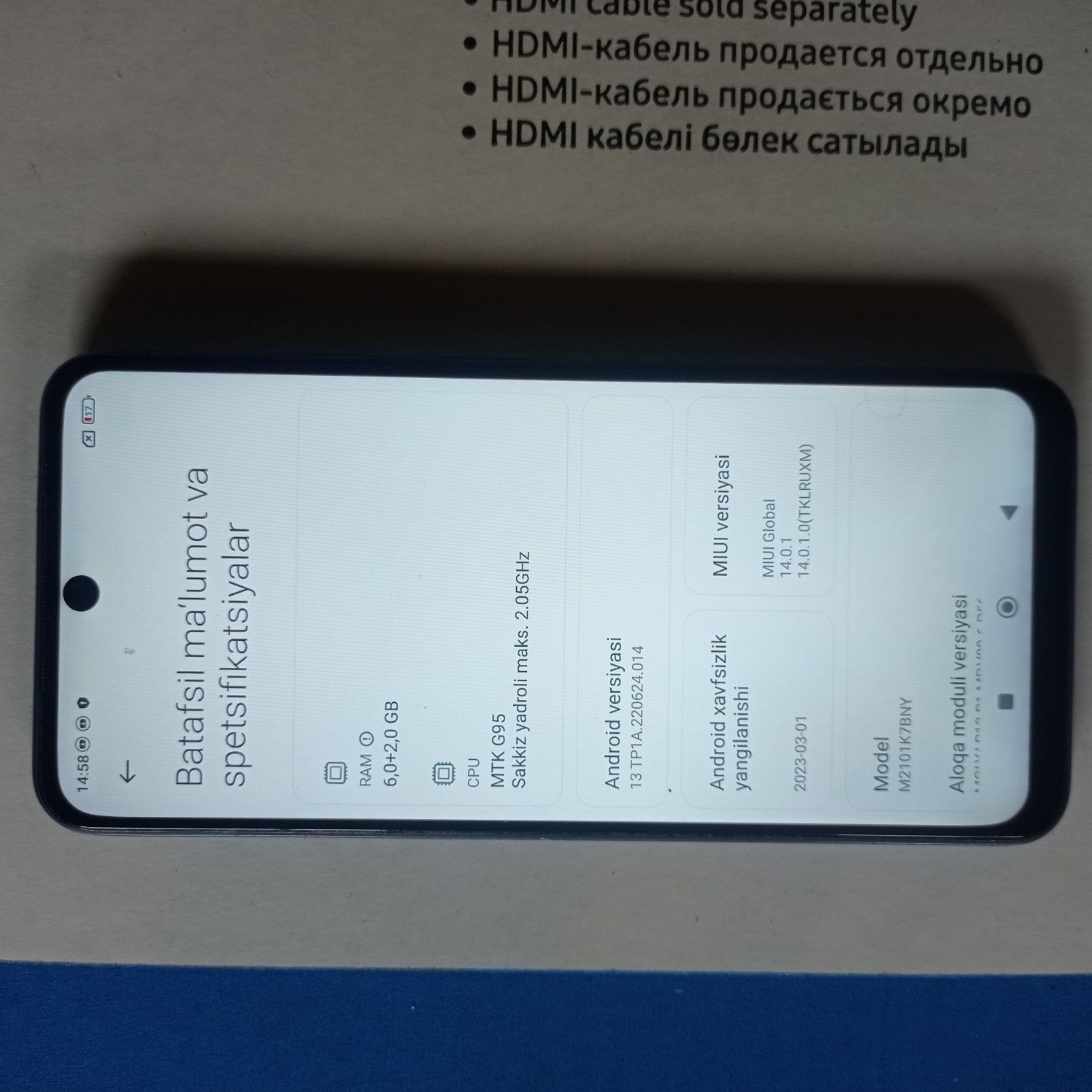 Redmi note10s 8ga 128gb