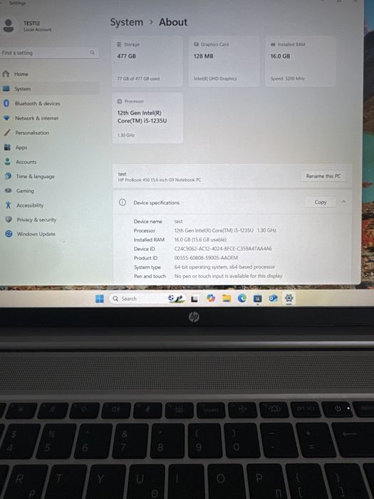 Laptop HP ProBook 450 G9 / 16 GB / 512 GB memorie