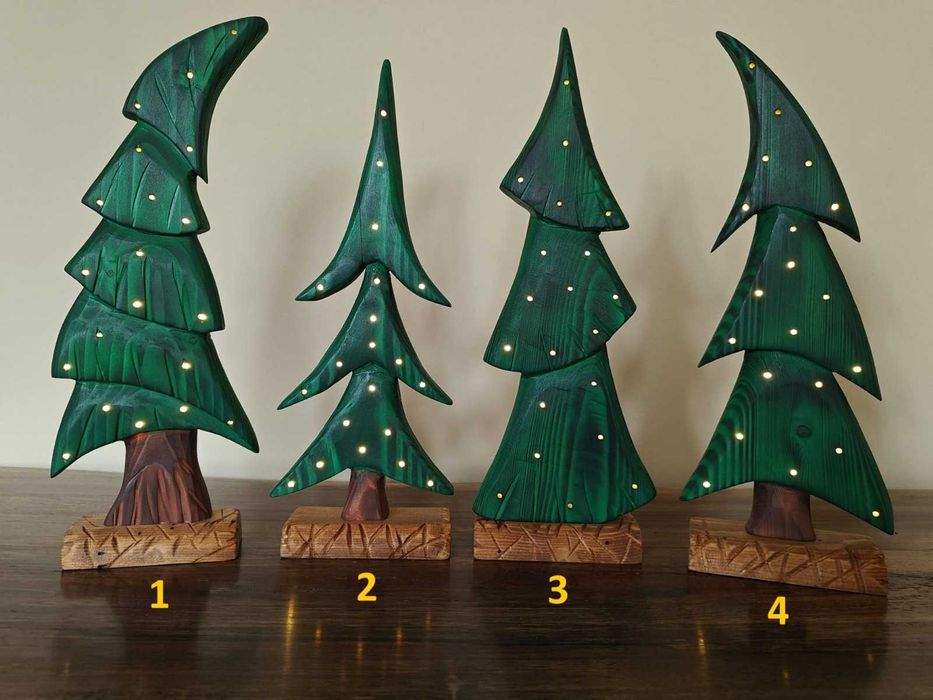 Brad ornamental de Craciun din lemn natural – Handmade, ECO, 32cm