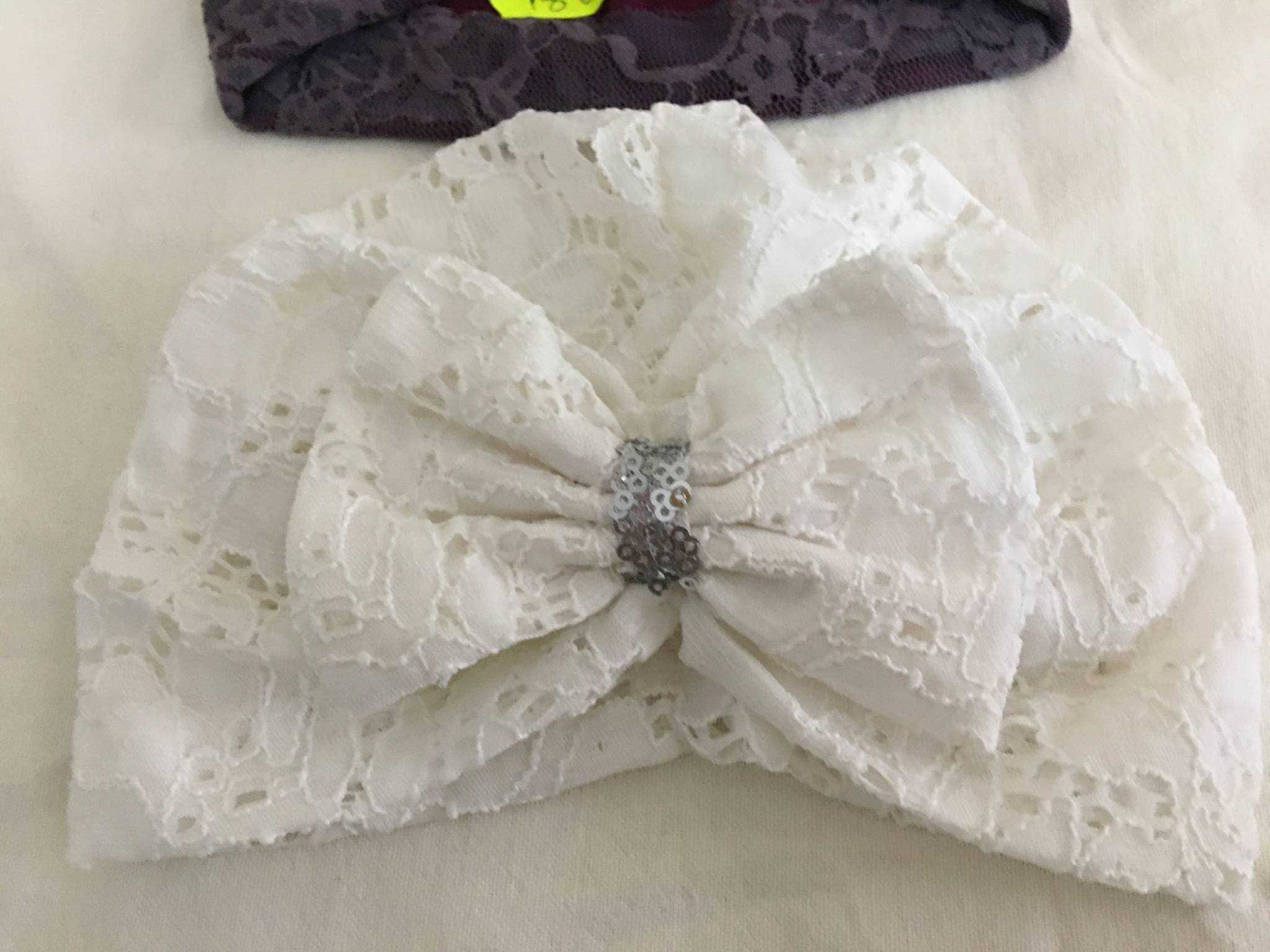 set doua turbane bebe fetita 6-9 luni
