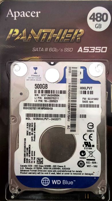 HDD WD Blue 500GB 2.5" SATA III (новый)
