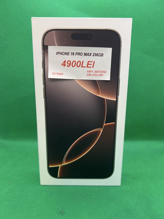 iPhone 16 PRO MAX 256GB, baterie 100%, Amanet Lazar Crangasi, 53784