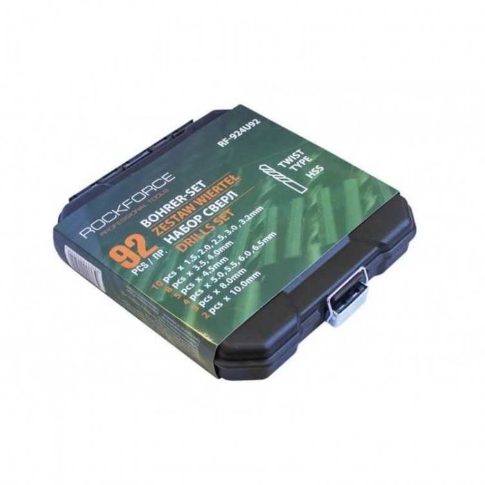 НЕМСКИ Комплект Свредла RockForce 92 Части Бургии + ЛЕД ФЕНЕР