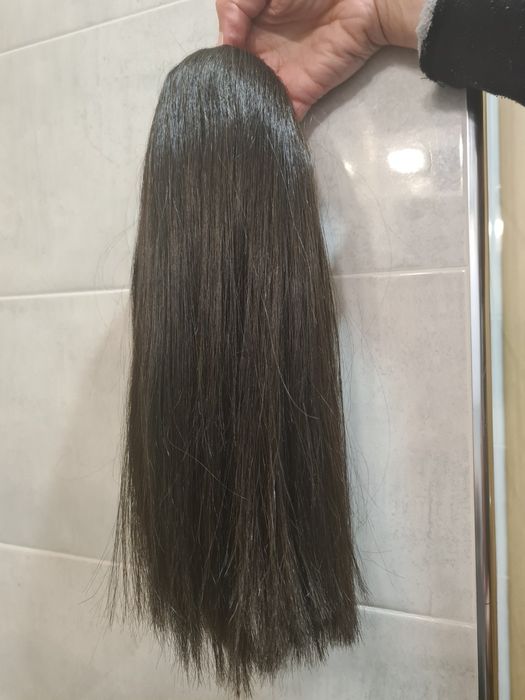 естествена славянска коса на опашка
