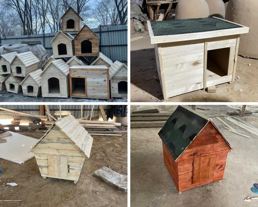 Вольер и будка для собаки уличный утеплённый домик собачьи клетки