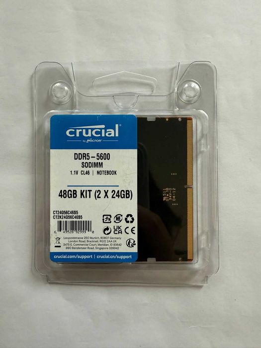 KIT Memorie Ram Crucial DDR5 48 Gb Sodimm 5600 Mhz! SIGILATI +Garantie