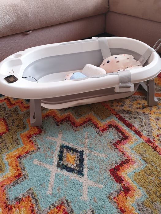 Cadita bebelusi pliabila cu pernuta UniqViBE®, termometru incorporat