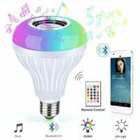 Музикална крушка със светодиодно осветление и дистанционно – 13 цвята