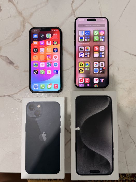 Айфон 13 + айфон 15 про мах 256 гб