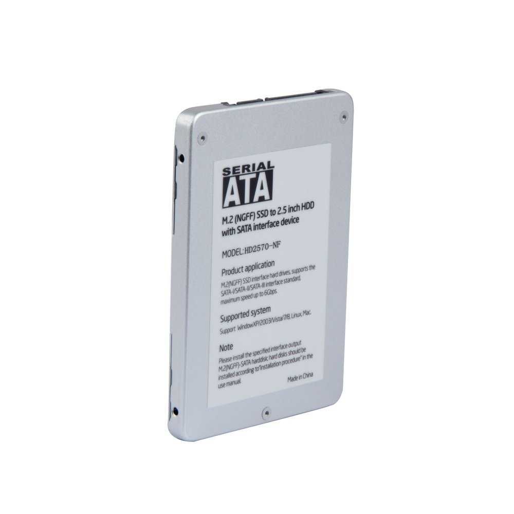 Caddy Convertor M.2 NGFF SSD to 2.5" SATA3, Aluminium - кутия M.2