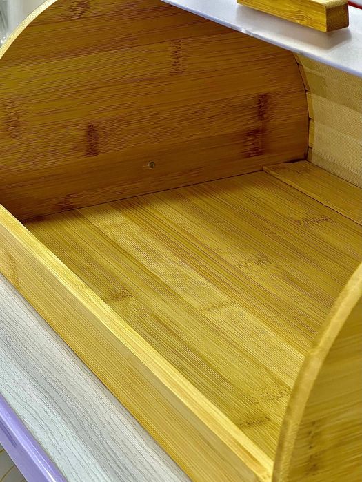 Хлебница из бамбука с толстой акриловой крышкой, стильная и вместитель