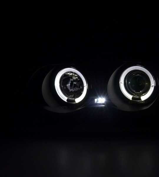 Фарове БМВ Е46 ЛЕД Черни Тунинг Angle eyes LED BMW E46 Седан 98-01'