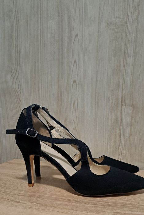 Pantofi cu toc din catifea pt ocazii marimea 41