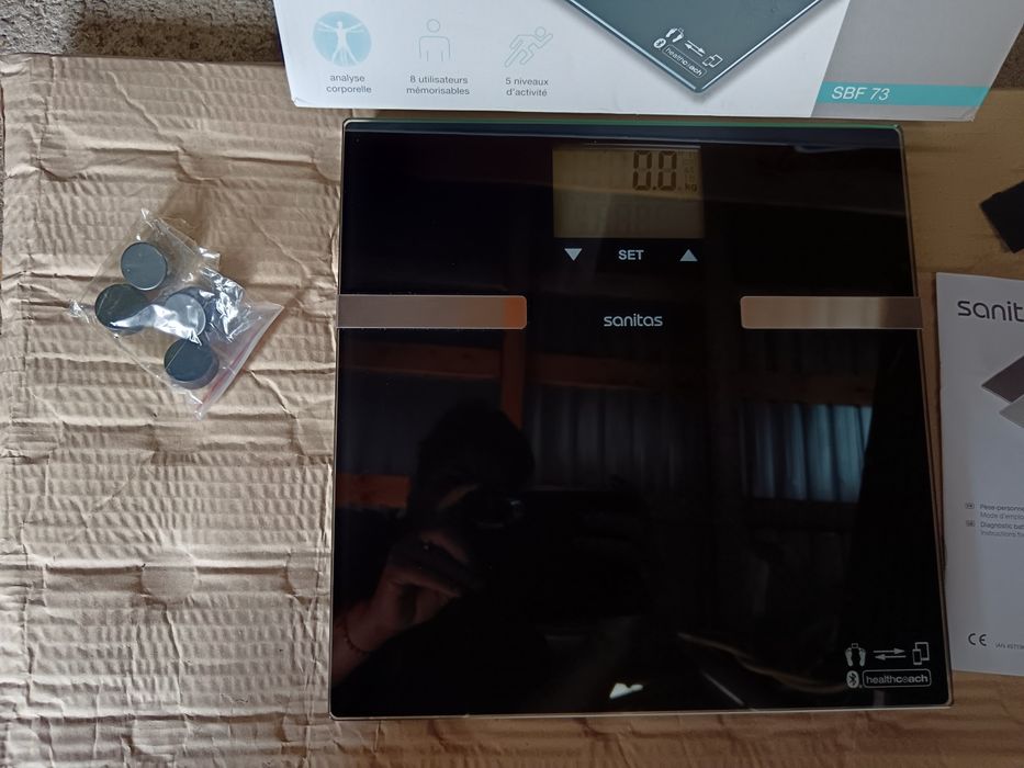 Cântar corporal, electronic, SANITAS, cu conectare bluethooth