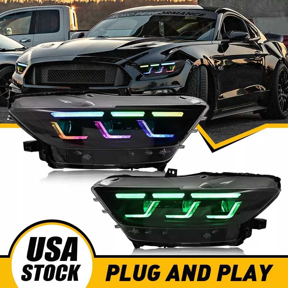 RGB LED фарове за Ford Mustang Комплект предни фарове