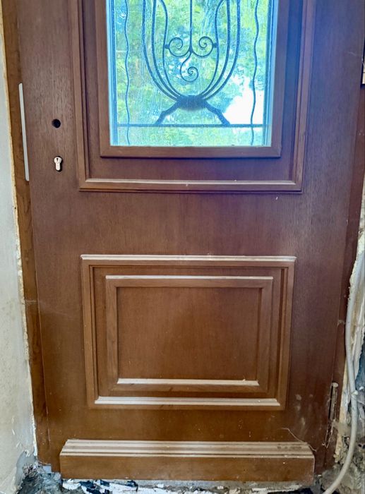 USA PREMIUM CASA LEMN intrare termopan vitraliu fier forjat H 215xL 96