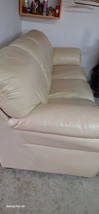 Canapea piele ecologica bej/crem