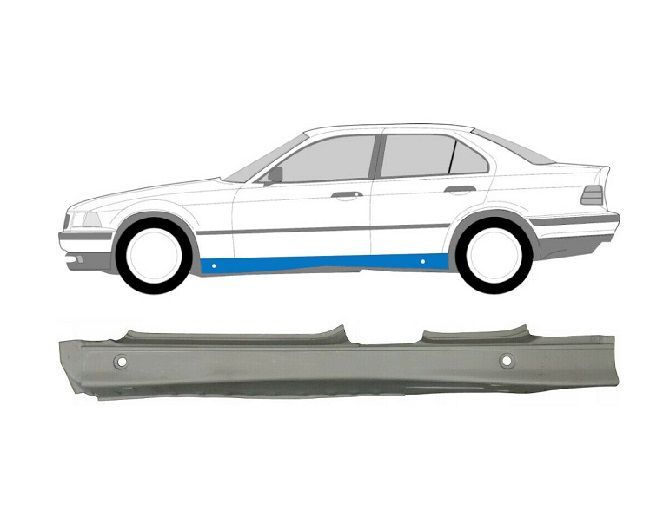 Prag metalic Bmw seria 3 (E36), 12.1990-03.2000, Combi, Sedan, stanga/dreapta, protectie; Tabla 1mm,