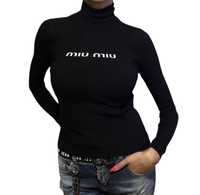 Дамска черна блуза поло MIU MIU