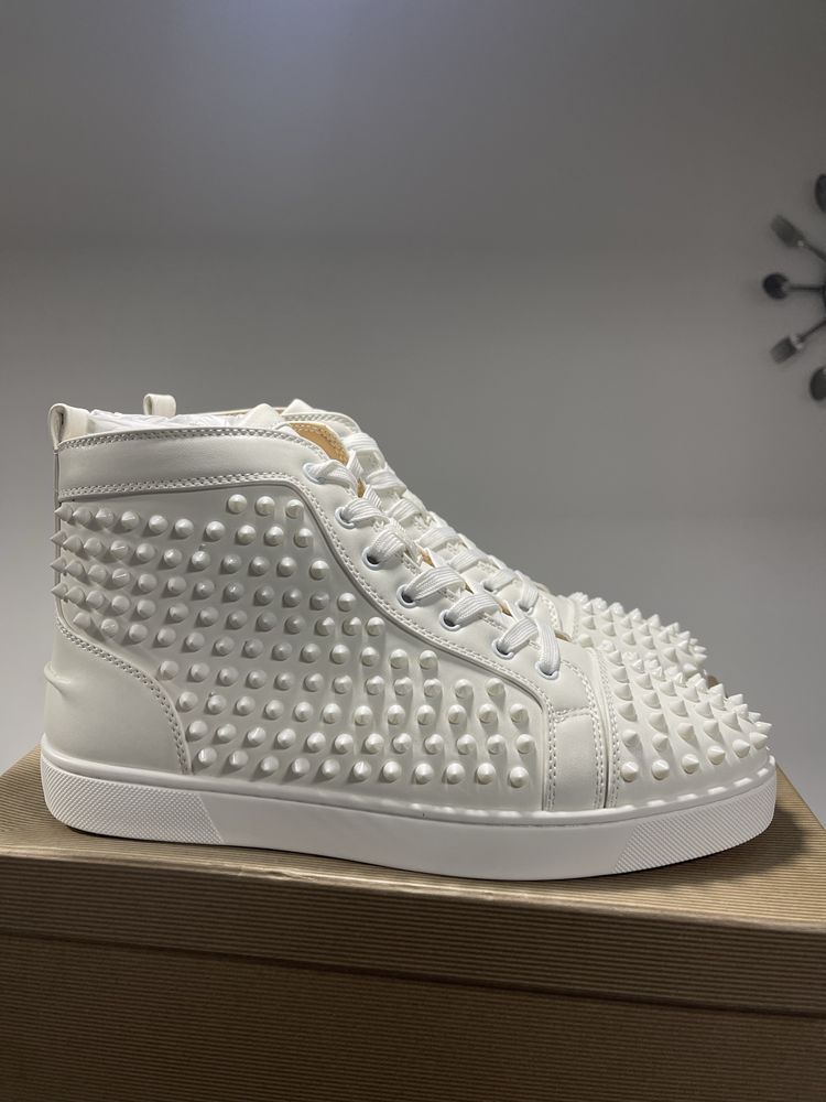 Christian Louboutin High White Spikes