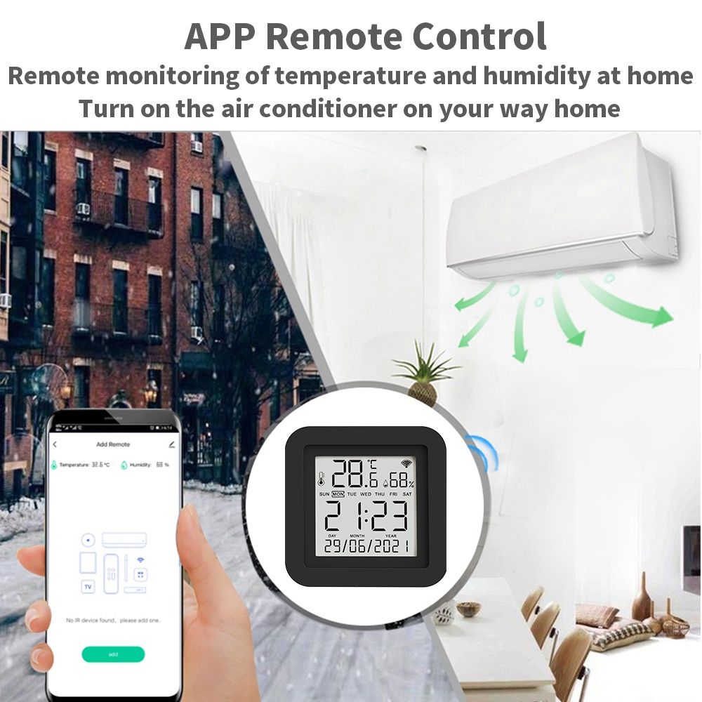 Tuya Smart WiFi IR Контолер с LED + сензори за температура и влажност
