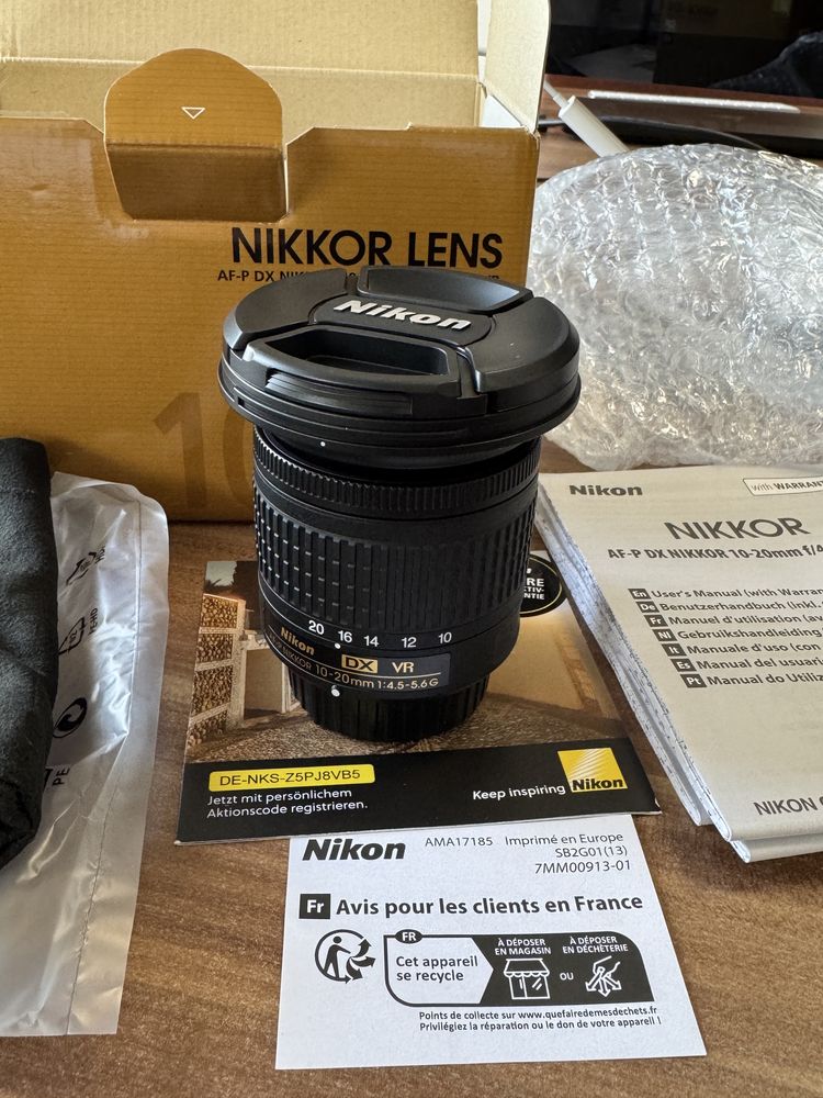 Nikon 10-20mm Obiectiv Foto DSLR f/4.5-5.6 AF-P G VR DX / Nou |