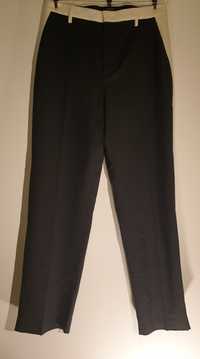 Pantaloni negri din lână Valentino Garavani cu dungi laterale