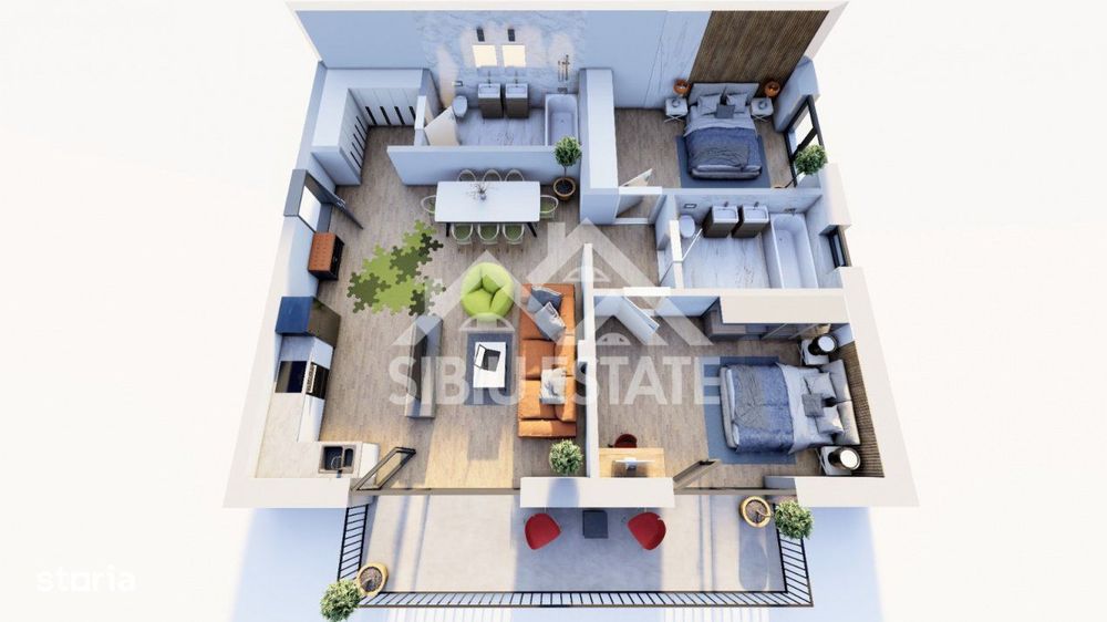 Apartament 3 camere , 87,6 mp utili , Etaj 1 , Finisaje Premium