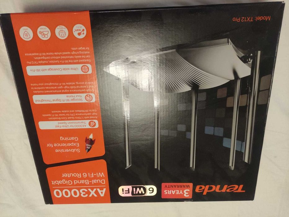 Router  Tenda TX12 PRO, AX3000, Wi-Fi 6, Gigabit Dual-Band 5 antene