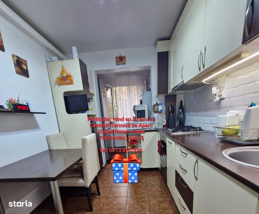 Particular, vând ap.3 camere,cu CENTRALA TERMICA de ap, Matei Ambrozie