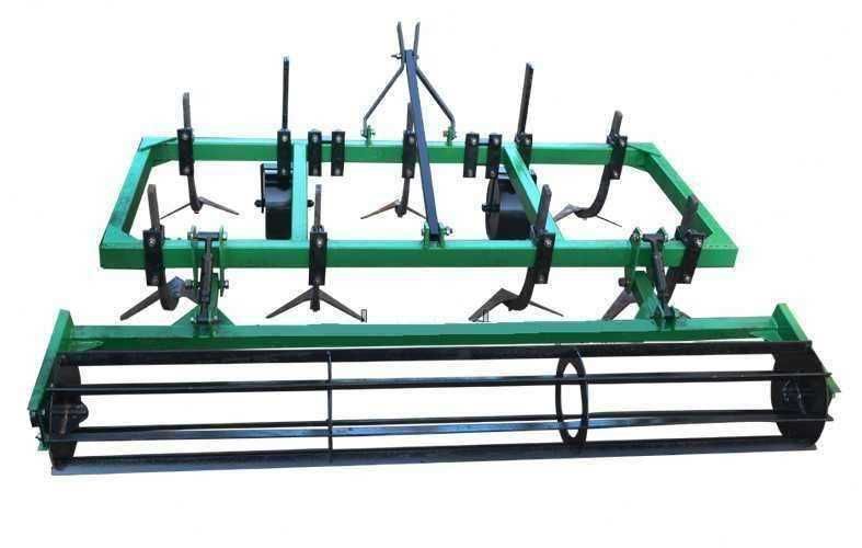 Cultivator prasitor cu 7 sape, tavalug si roti pentru tractor 1.60m
