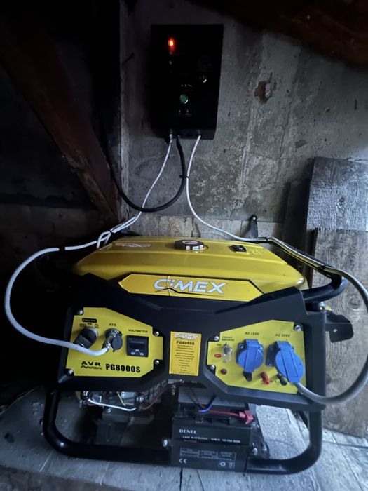 Почти нов генератор CIMEX PG8000S 6.5kW + ATS табло