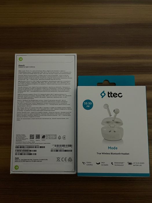 iPhone 15 Black 128 GB нов + слушалки