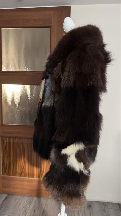 Blana naturala de vulpe multicolora