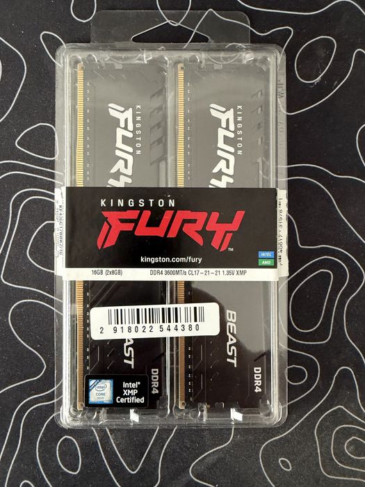 Оперативная память Kingston Fury Beast DDR4 3600Mhz