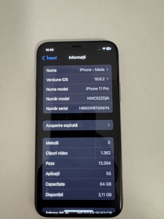 Iphone 11 pro 80% baterie garantie 1 an