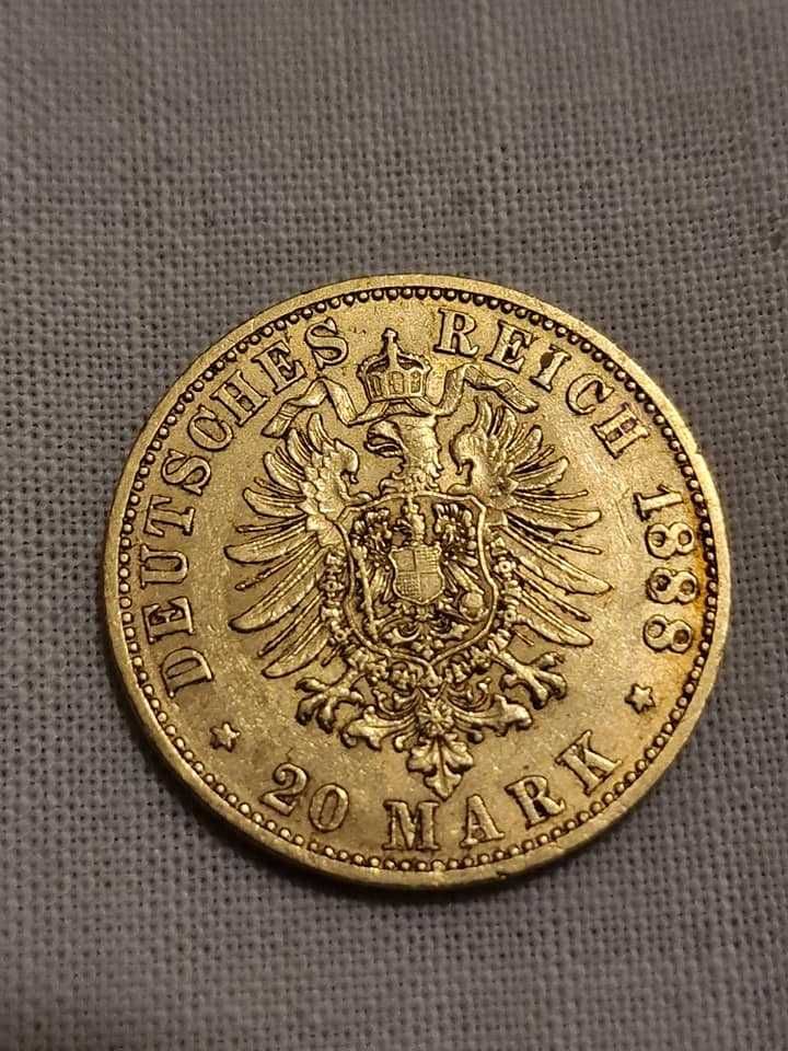 Златна Монета 20 Марки Фридрих I,II,III 1872G,1911G,1888A,Йохан1872E