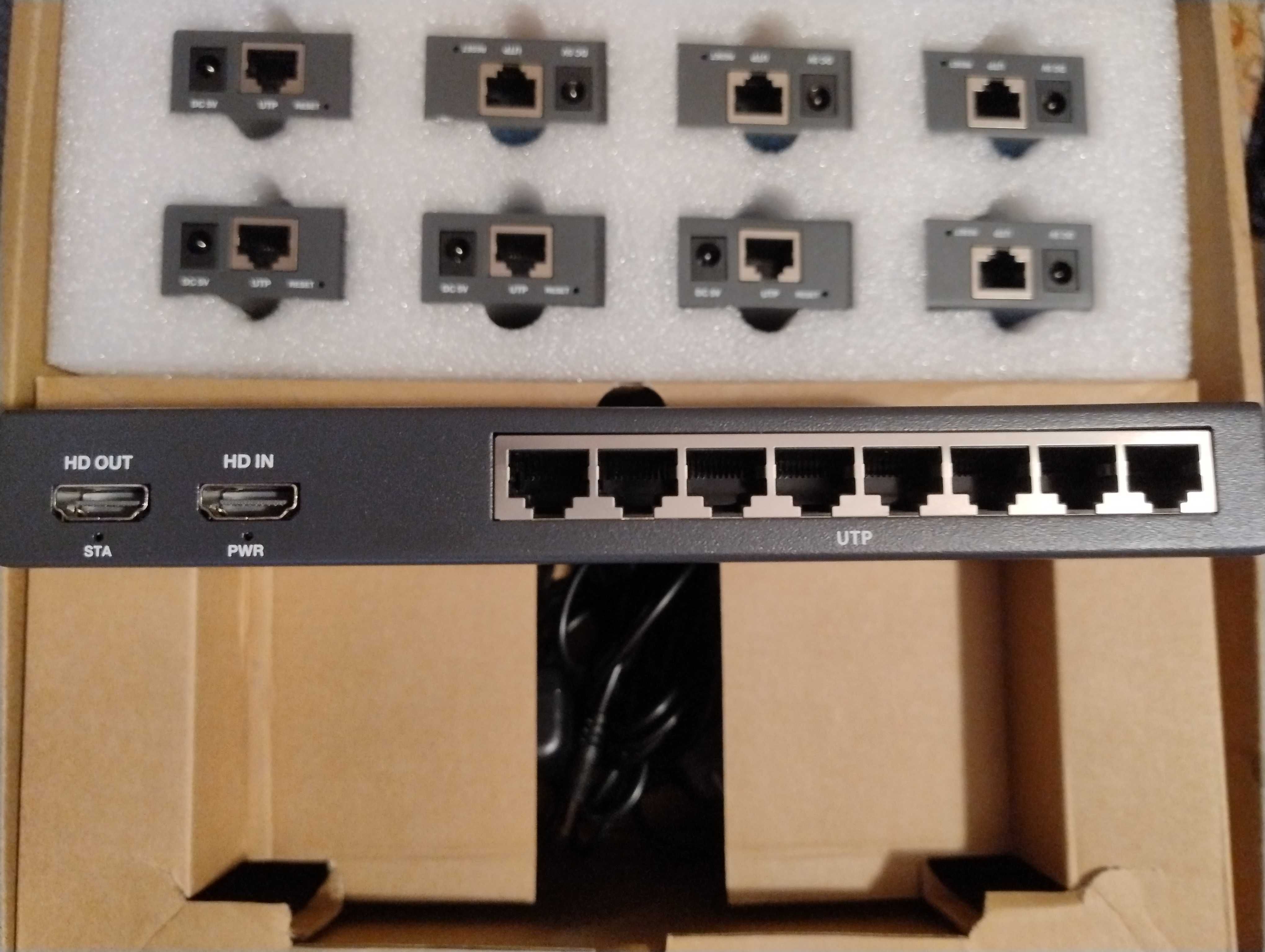 Сплитер удължител 1x8 150m HDMI Audio Video Cat5e/6/7 Ethernet PWAYTEK