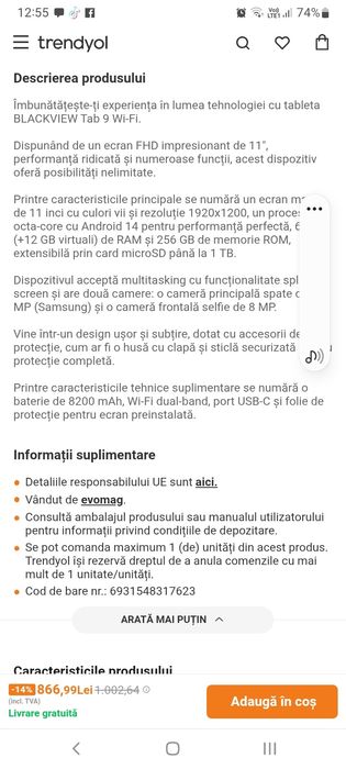 Vând tabletă de ultimă generație nou la cutie.