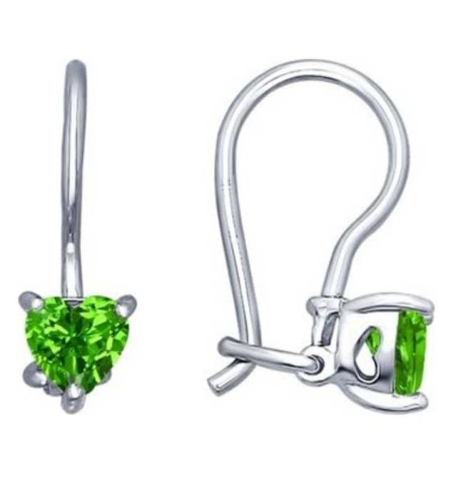 Детские серьги из серебра с фианитами продам