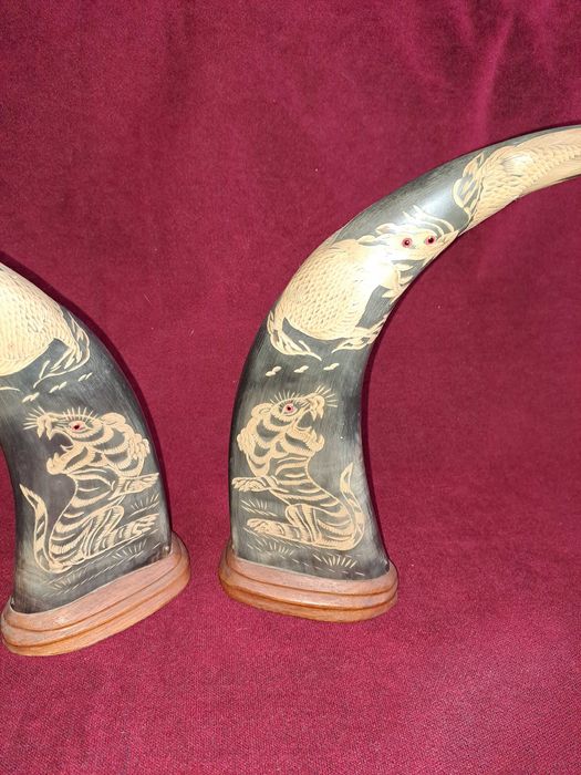 coarne de bivol sculptate