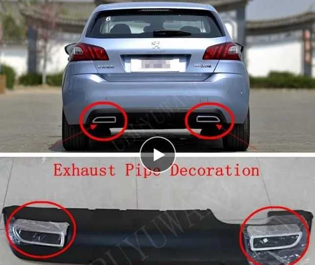 дифузер exhaust 308 peugeot пежо гт gt line diffuser difuzer pejo